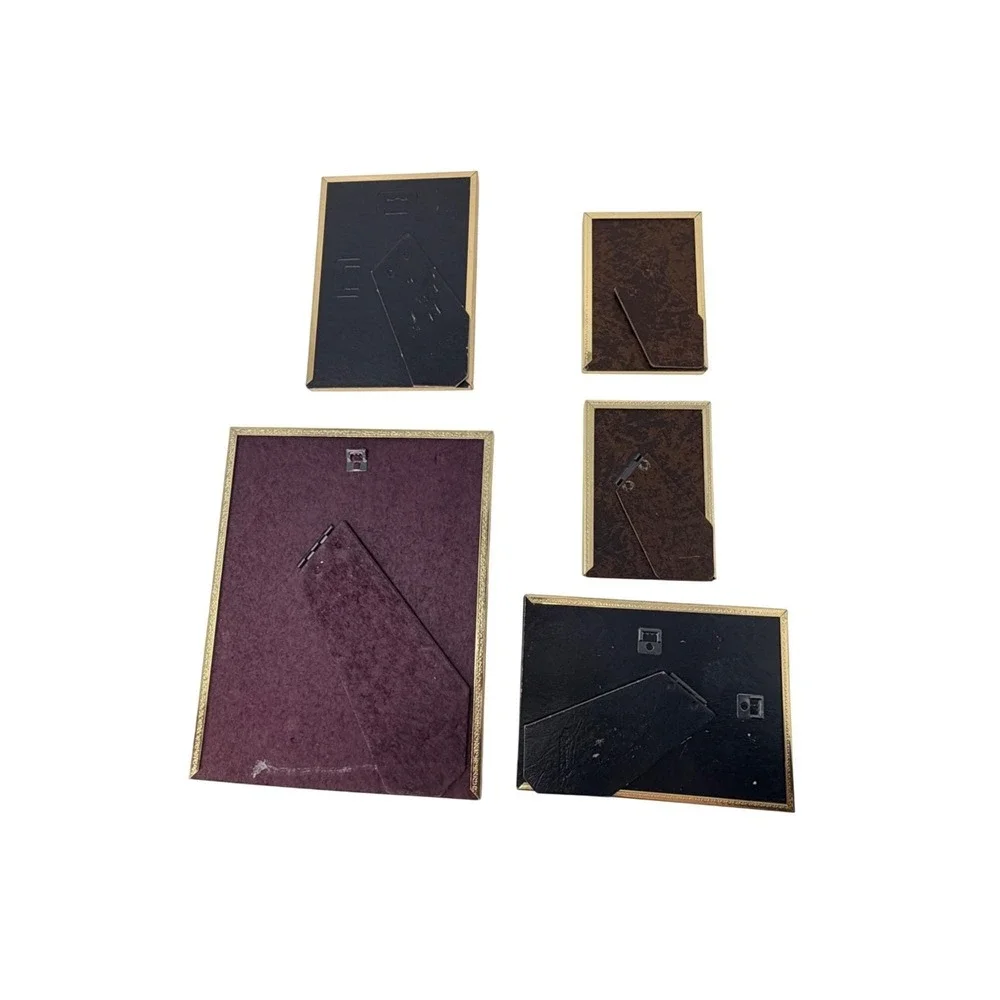 Set‎ of 5 Vintage Brass Photo Frames Gallery Wall Collection 1980s 1990s